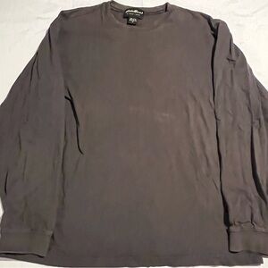 Vintage Eddie Brauer Mens Medium Long Sleeve  Brown Shirt 100 Cotton USA